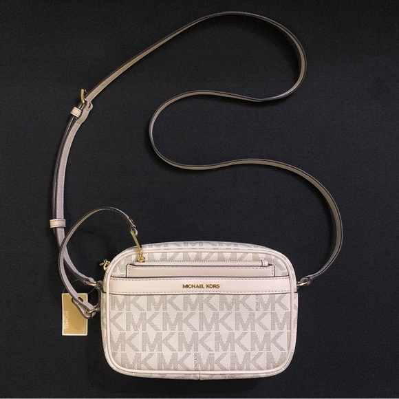 MICHAEL KORS Jet Set Crossbody Medium Logo Camera Bag w/ Matching Zip Wallet - Picture 3 of 12